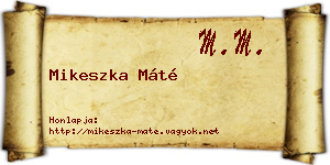 Mikeszka Máté névjegykártya